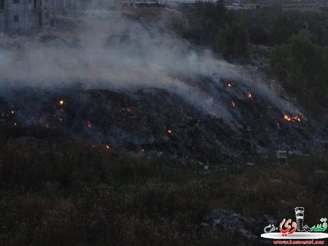 حريق هائل في  احدى الاحراش بين كفرقاسم وكفربرا 